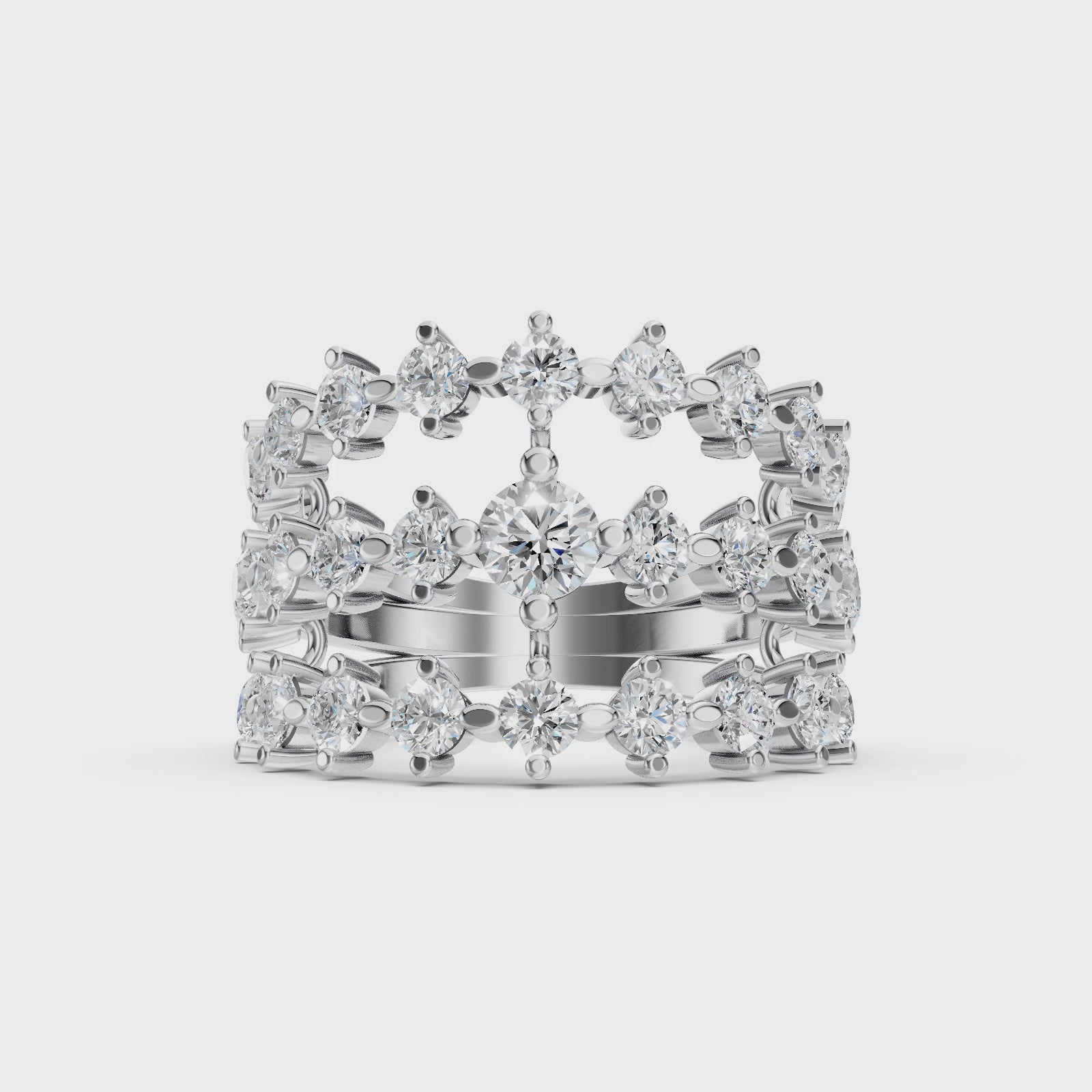 Diamonair Lab Grown Diamond (F/VS+) 2.00 carat Round cut Sterling Silver Statement Ring - Sterling Silver | Gold over Silver