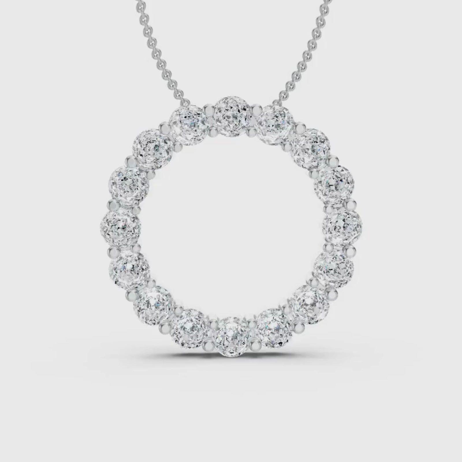 Diamonair Lab Grown Diamond (F/VS+) 1.00 carat Round cut Sterling Silver Circle Pendant - Sterling Silver | Gold over Silver