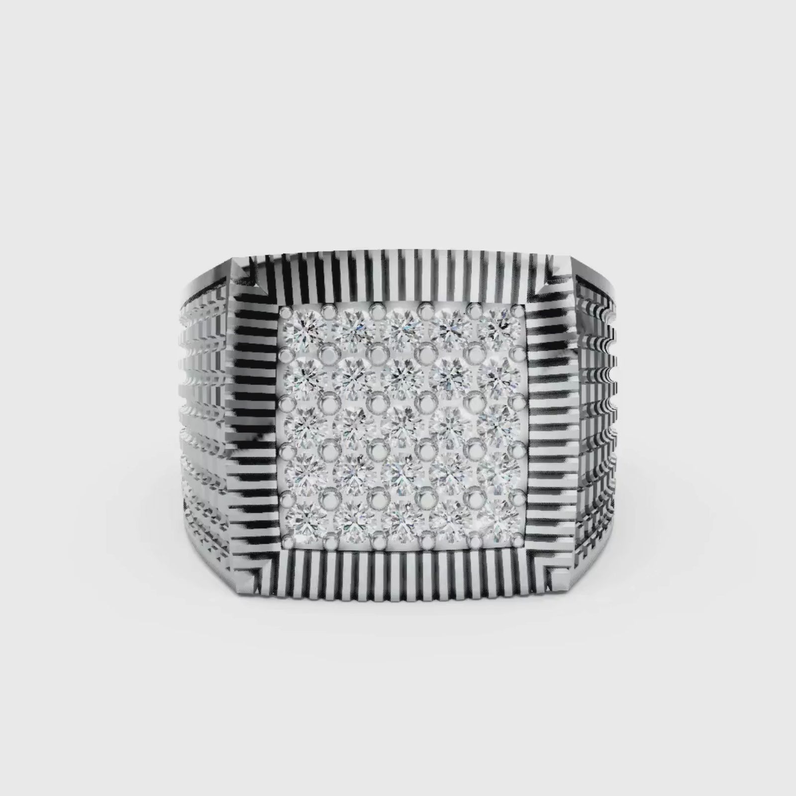 Diamonair Lab Grown Diamond (F/VS+) 1.00 carat Round cut Sterling Silver Men's Ring - Sterling Silver | Gold over Silver