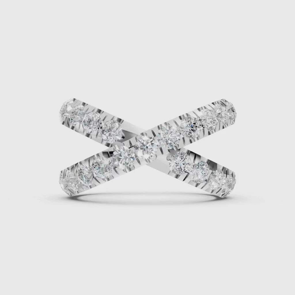 Diamonair Lab Grown Diamond (F/VS+) 2.00 carat Round cut Sterling Silver Ring - Sterling Silver