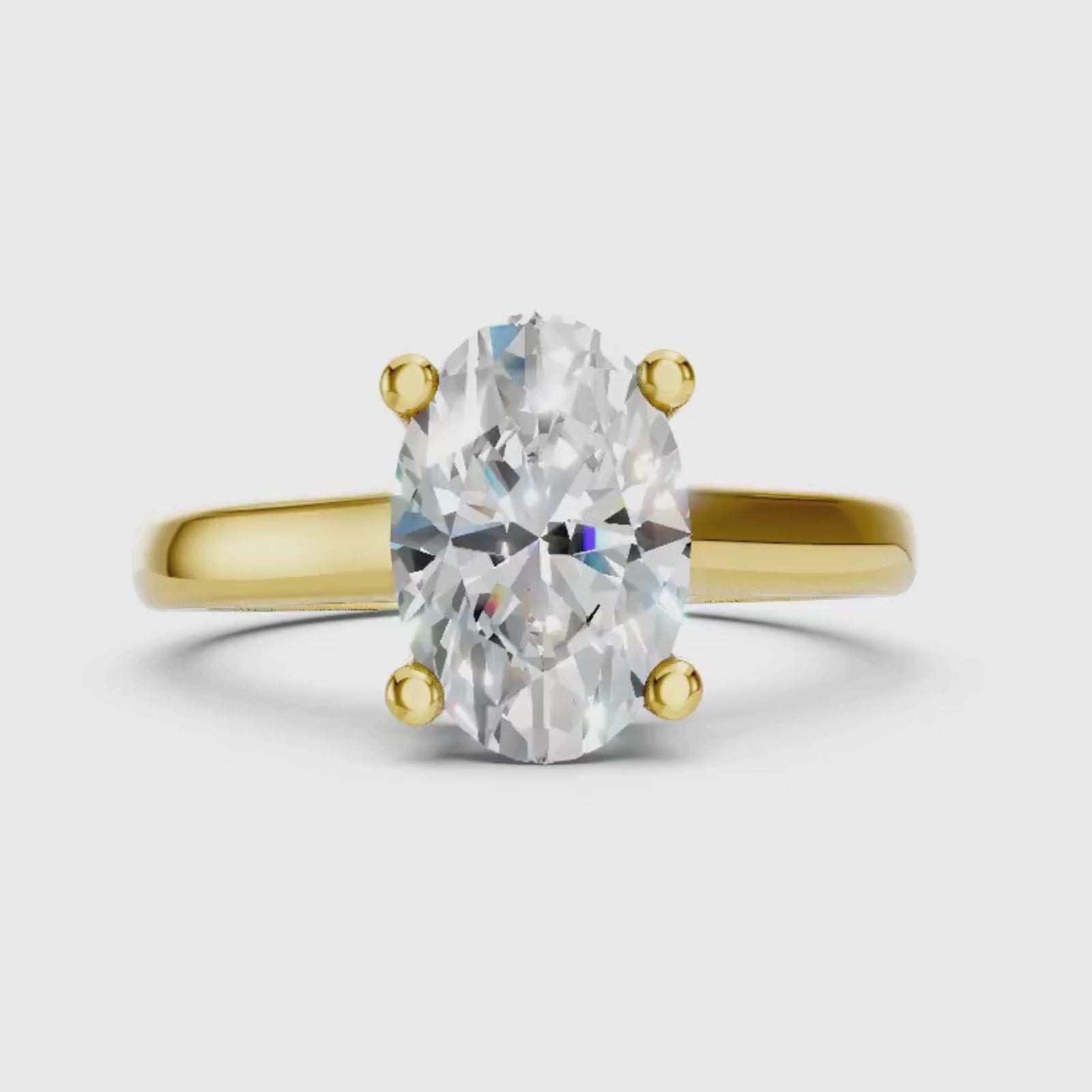 1.00-6.00 Carat T.W. Oval-cut IGI Certified IGI Certified Lab Grown Diamond (F/VS+) 14K Gold Solitaire Ring