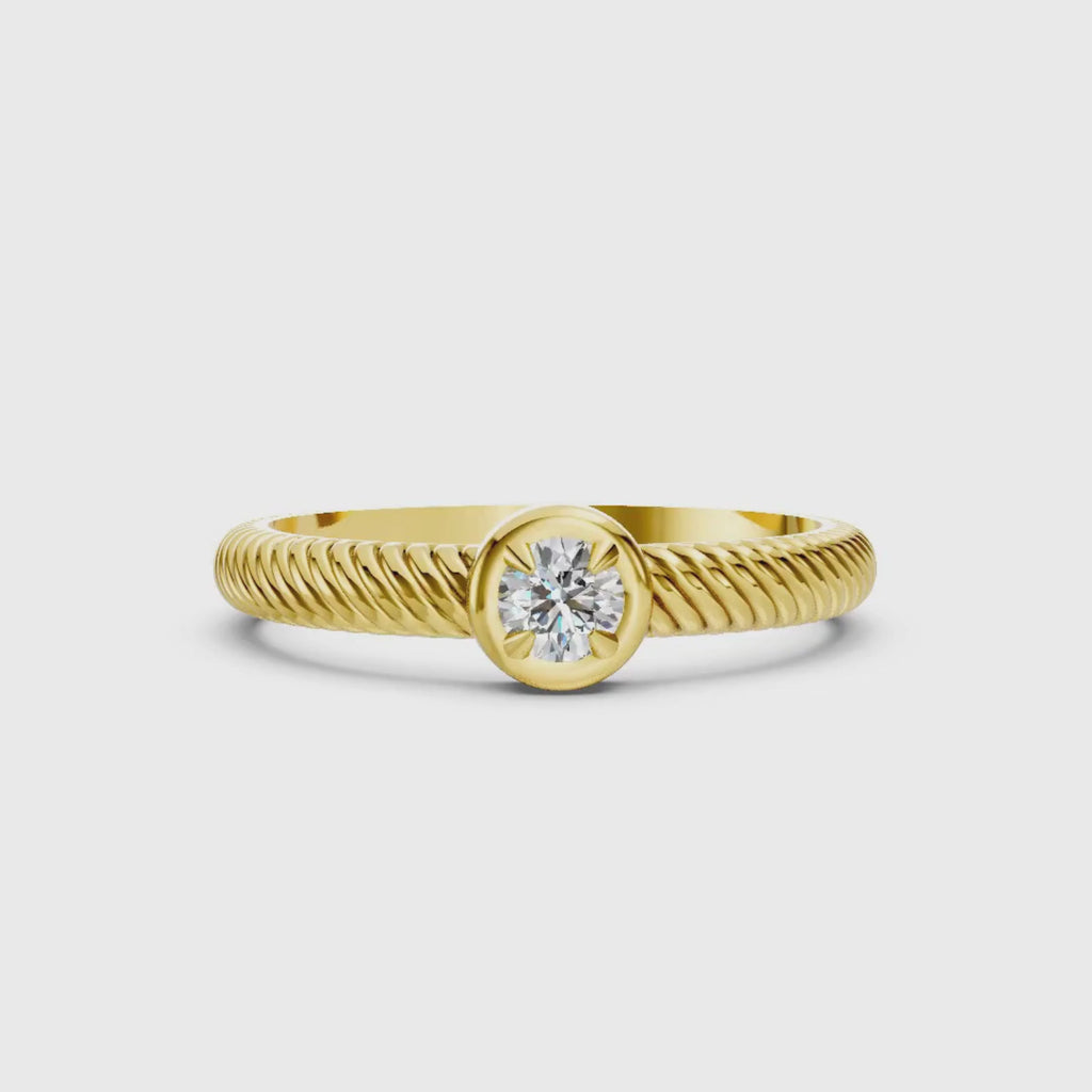 1/6 Carat T.W. Round-cut Lab Grown Diamond (F/VS+) 14K Gold Ring