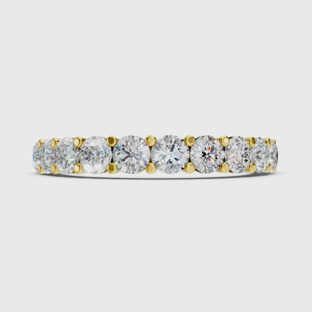 Diamonair Lab Grown Diamond (F/VS+) 1.00 carat Round cut Sterling Silver Ring - Sterling Silver | Gold over Silver