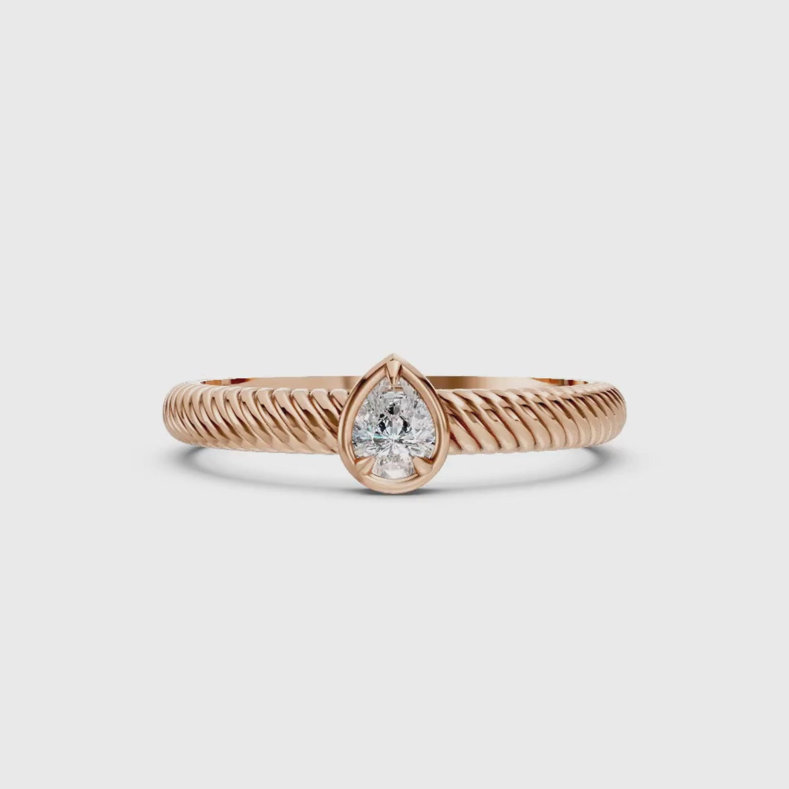 0.20 Carat T.W. Pear-cut Lab Grown Diamond (F/VS+) 14K Gold Ring