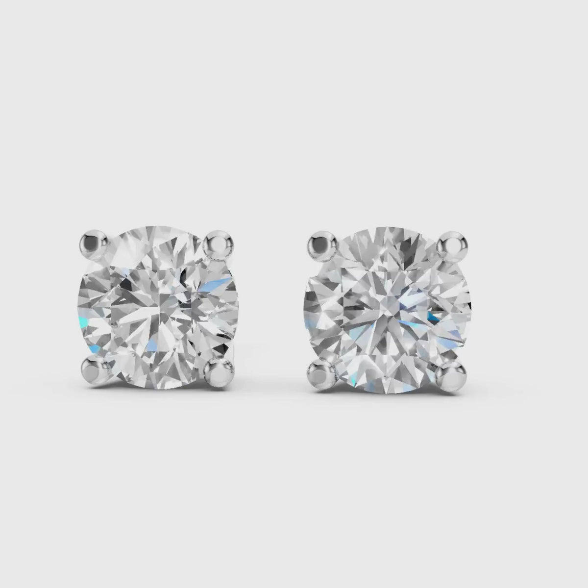 2 ctw Round Stud Earrings