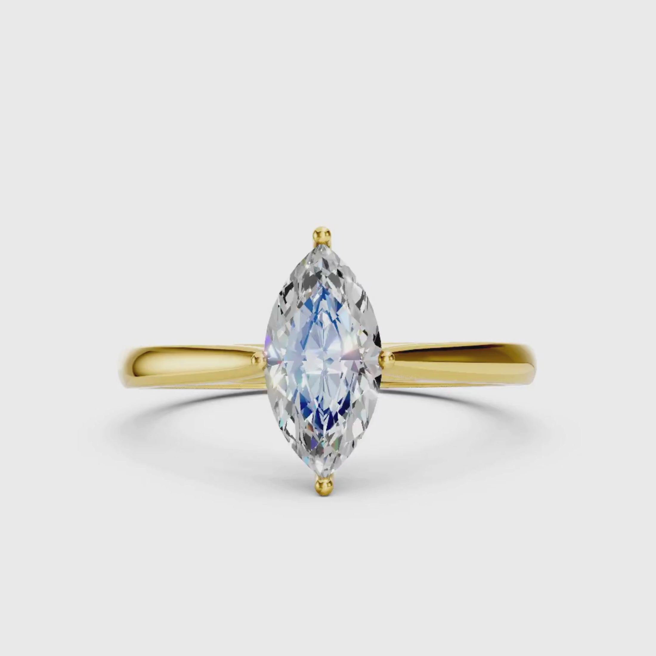 1.00-6.00 Carat T.W. Marquise-cut IGI Certified Lab Grown Diamond (F/VS) 14K Gold Solitaire Ring - Assorted Colors, Sizes & Carat