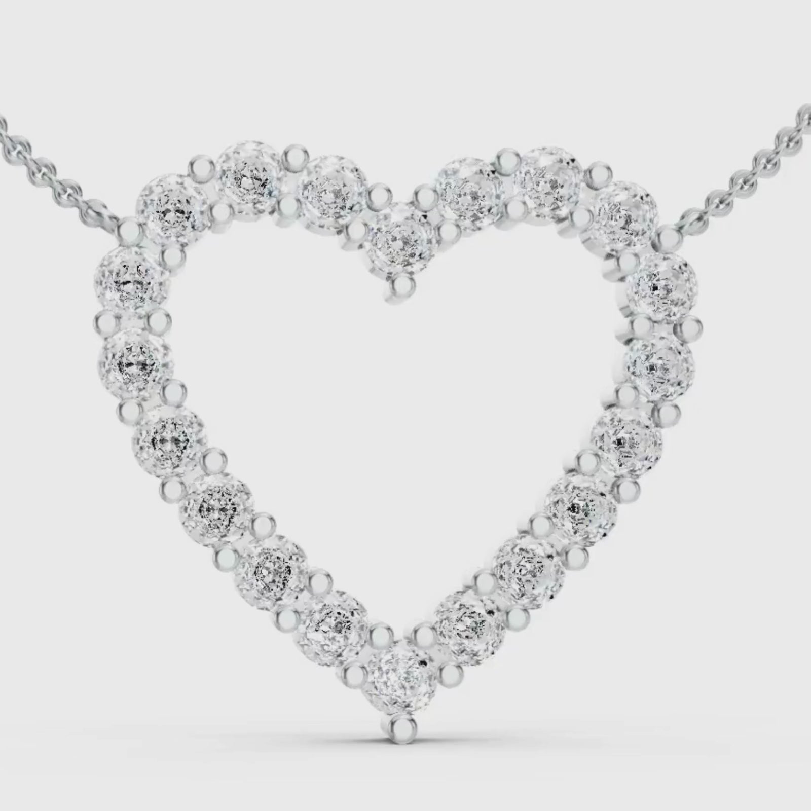 Diamonair Lab Grown Diamond (F/VS+) 1.00 carat Round cut Sterling Silver Heart Pendant - Sterling Silver | Gold over Silver