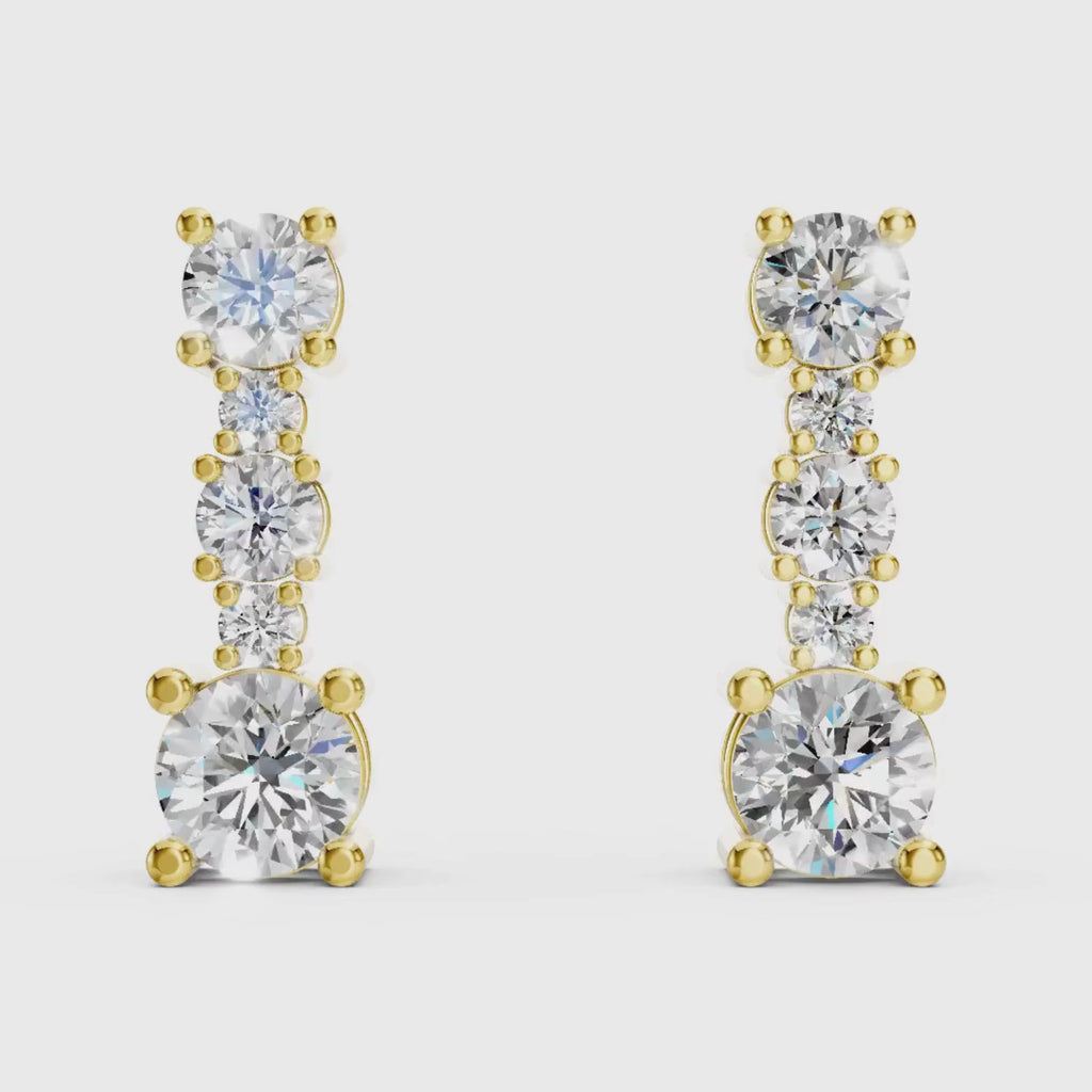 Diamonair Lab Grown Diamond (F/VS+) 1.00 carat Round cut Sterling Silver Drop Earrings - Sterling Silver | Gold over Silver