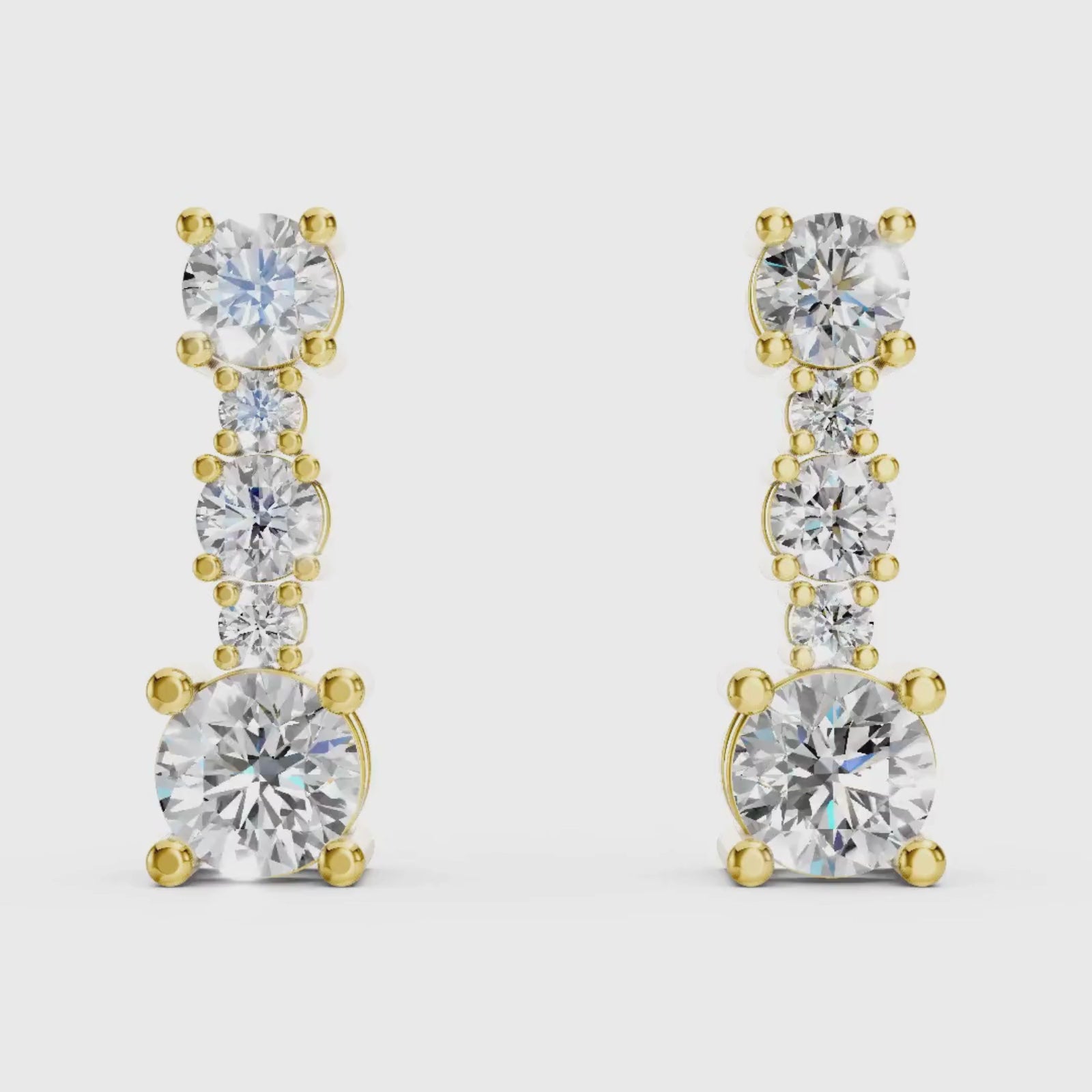 Diamonair Lab Grown Diamond (F/VS+) 1.00 carat Round cut Sterling Silver Drop Earrings - Sterling Silver | Gold over Silver