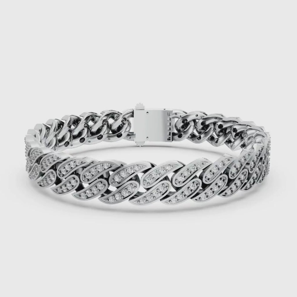 Diamonair Lab Grown Diamond (F/VS+) 5.00 carat Round cut Sterling Silver Link Bracelet - Sterling Silver | Gold over Silver