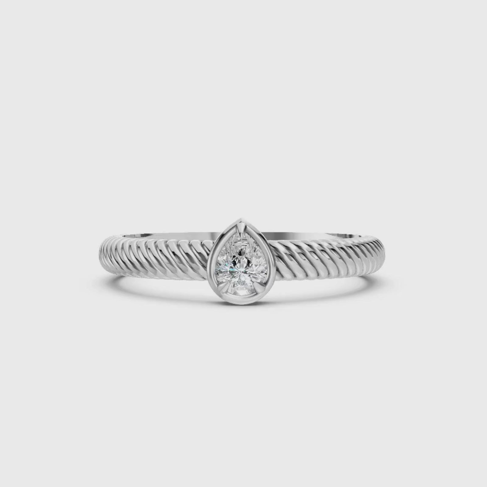 0.20 Carat T.W. Pear-cut Lab Grown Diamond (F/VS+) 14K Gold Ring