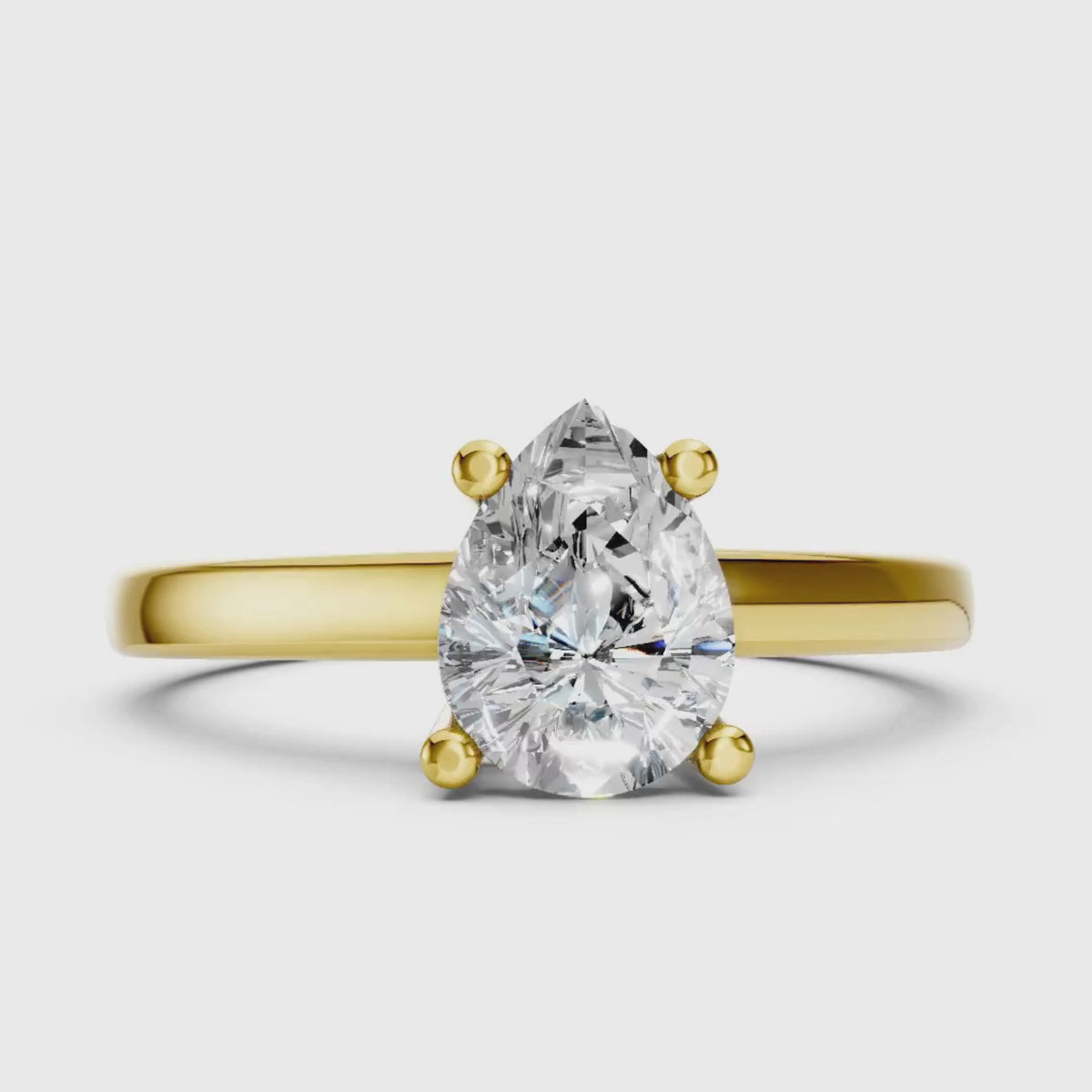 1.00-6.00 Carat T.W. Pear-cut IGI Certified Lab Grown Diamond (F/VS) 14K Gold Solitaire Ring - Assorted Colors, Sizes & Carat