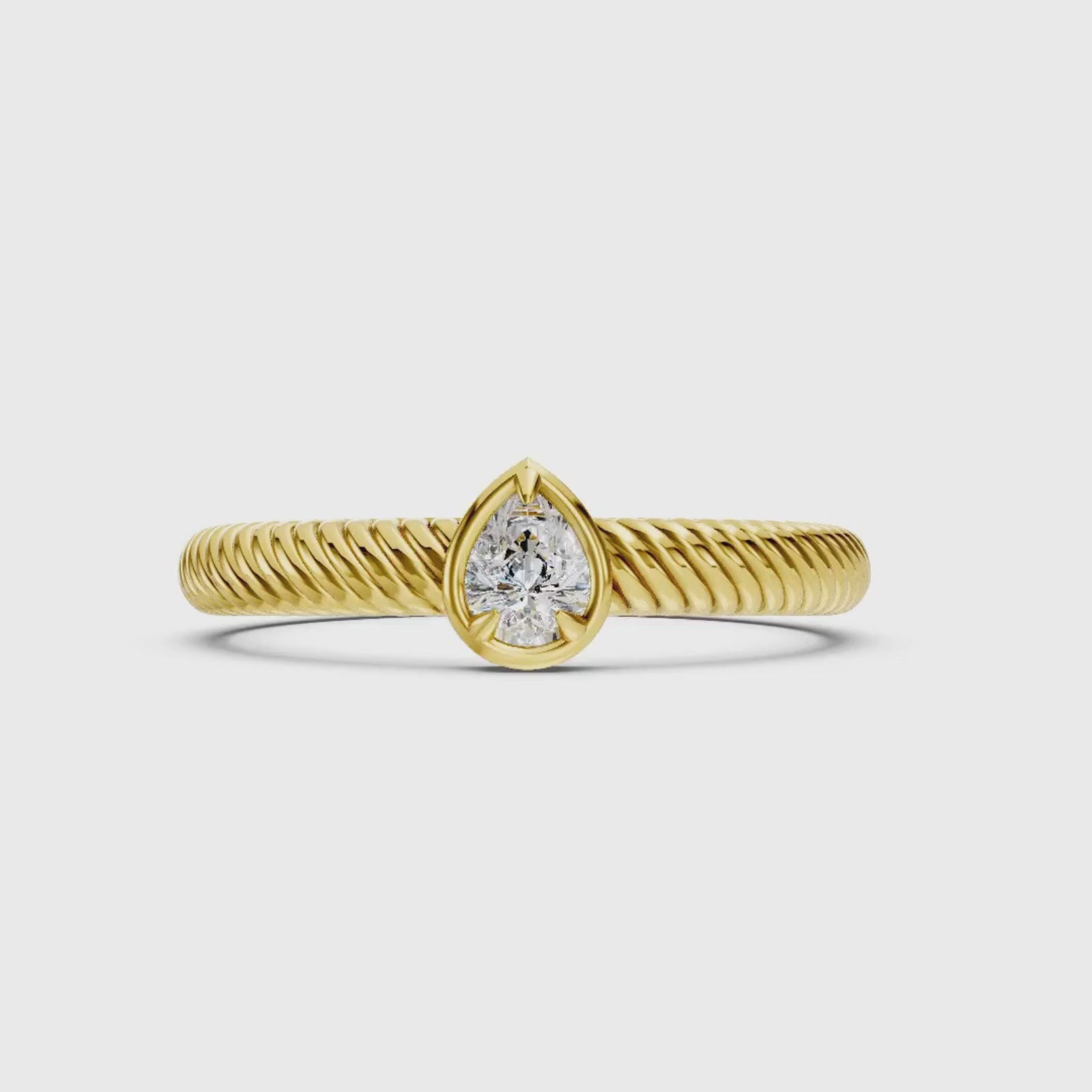 0.20 Carat T.W. Pear-cut Lab Grown Diamond (F/VS+) 14K Gold Ring