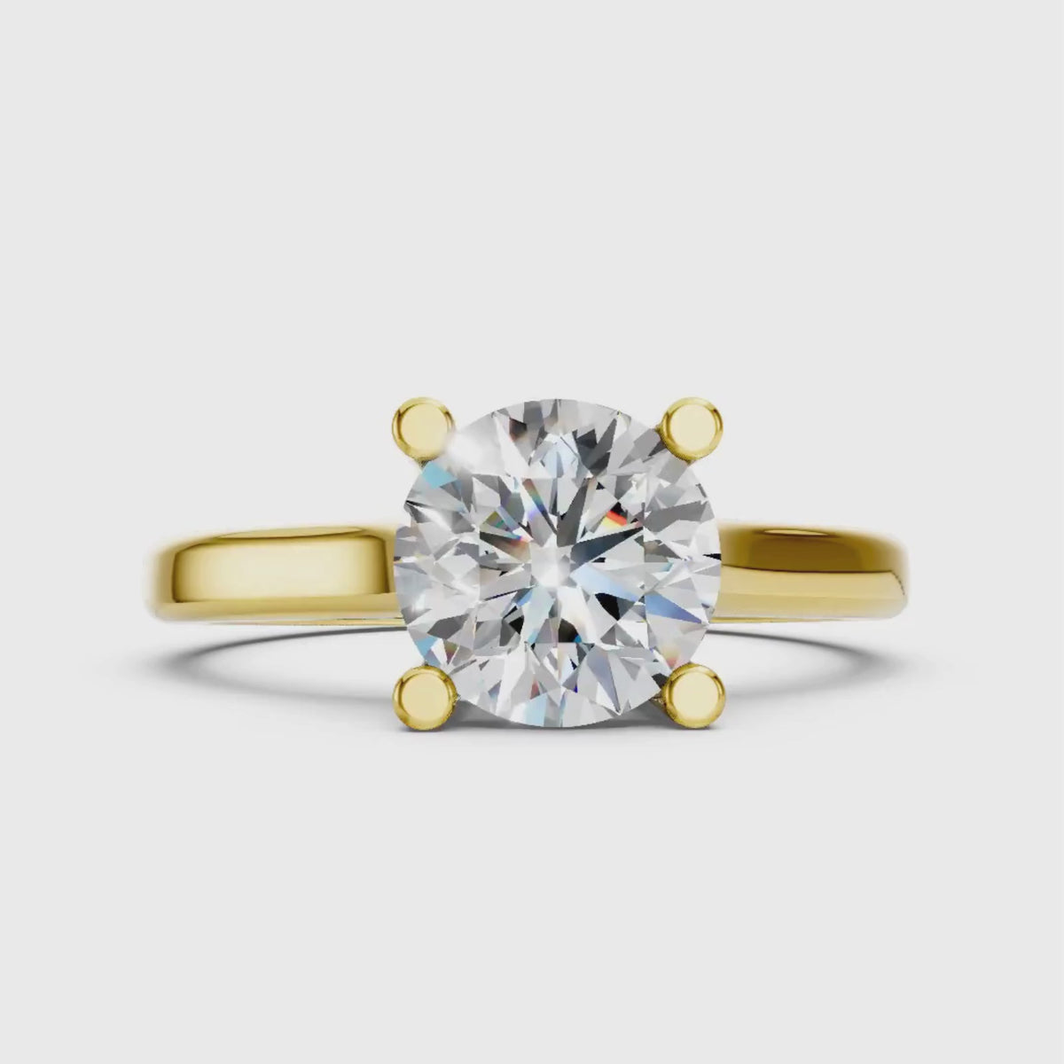 1.00-6.00 Carat T.W. Round-cut IGI Certified Lab Grown Diamond (F/VS+) 14K Gold Solitaire Ring