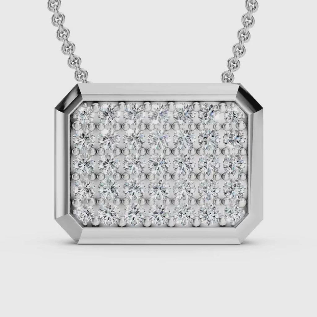 Diamonair Lab Grown Diamond (F/VS+) 2.00 carat Round cut Sterling Silver Circle Pendant - Sterling Silver | Gold over Silver