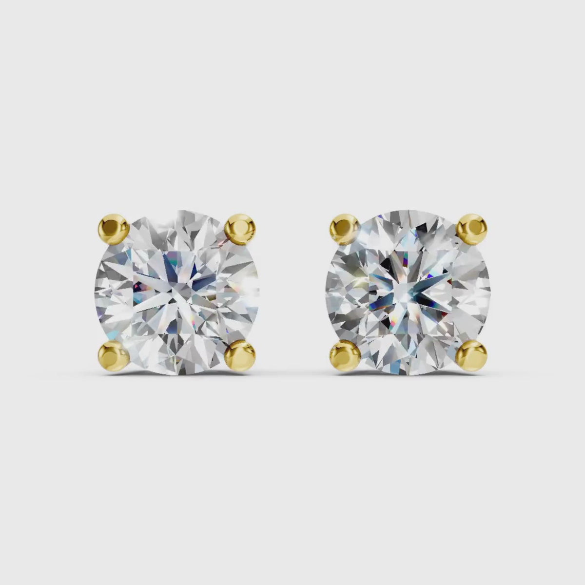 7.00 - 12.00 Carat T.W. Round-cut Lab Grown Diamond (F/VS+) Stud Earrings with Double Notch Post & Screwback