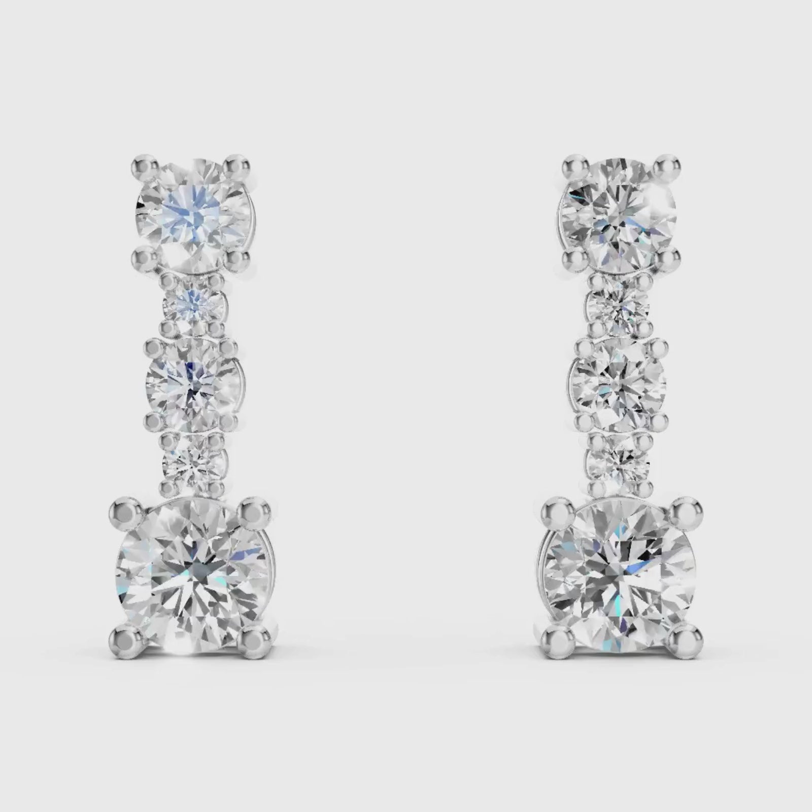 Diamonair Lab Grown Diamond (F/VS+) 1.00 carat Round cut Sterling Silver Drop Earrings - Sterling Silver | Gold over Silver