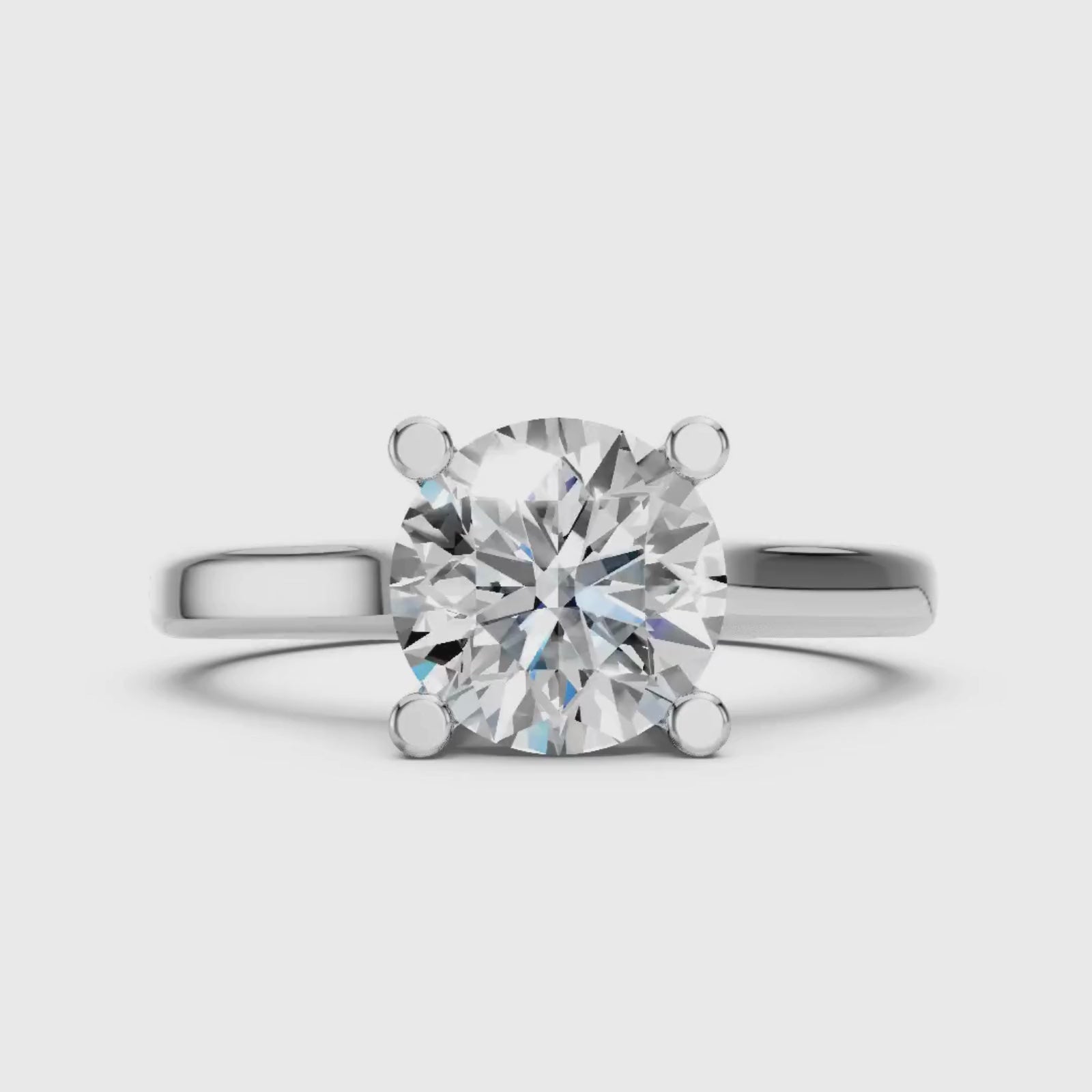 1.00-6.00 Carat T.W. Round-cut IGI Certified Lab Grown Diamond (F/VS+) 14K Gold Solitaire Ring