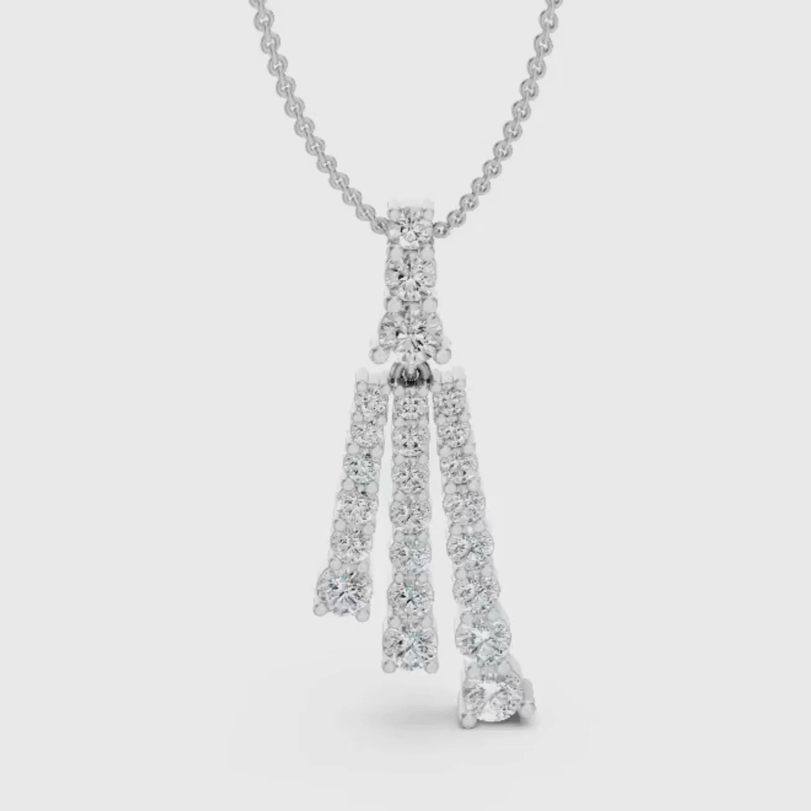 Diamonair Lab Grown Diamond (F/VS+) 2.00 carat Round cut Sterling Silver Pendant - Sterling Silver