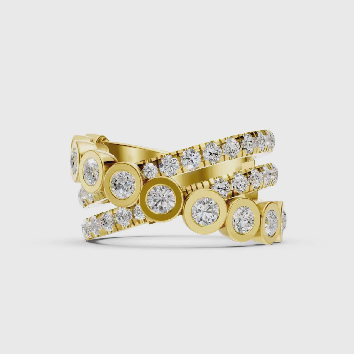 Diamonair Lab Grown Diamond (F/VS+) 2.00 carat Round cut Sterling Silver Statement Ring - Sterling Silver | Gold over Silver
