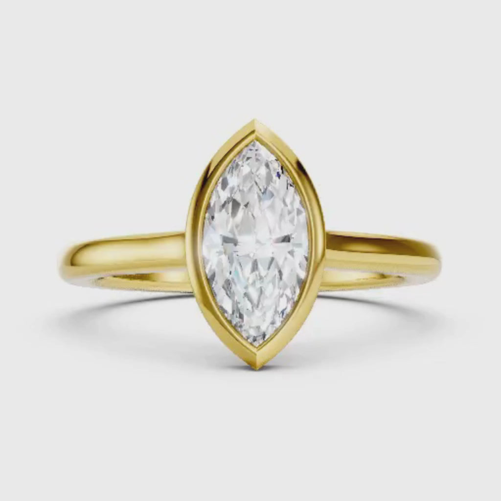 1.00-6.00 Carat T.W. Marquise-cut IGI Certified Lab Grown Diamond (F/VS) 14K Gold Solitaire Ring - Assorted Colors, Sizes & Carat