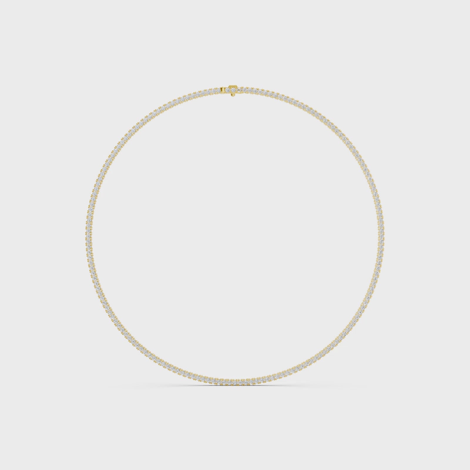 Diamonair Lab Grown Diamond (F/VS+) 10.00 carat Round cut Sterling Silver Tennis Necklace - Sterling Silver | Gold over Silver