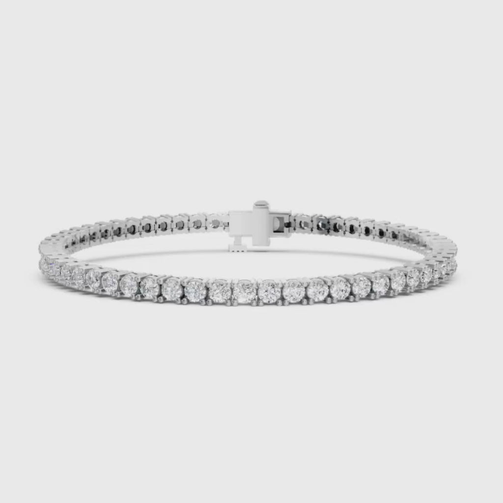 Diamonair Lab Grown Diamond (F/VS+) 5.00 carat Round cut Sterling Silver Tennis Bracelet - Sterling Silver | Gold over Silver