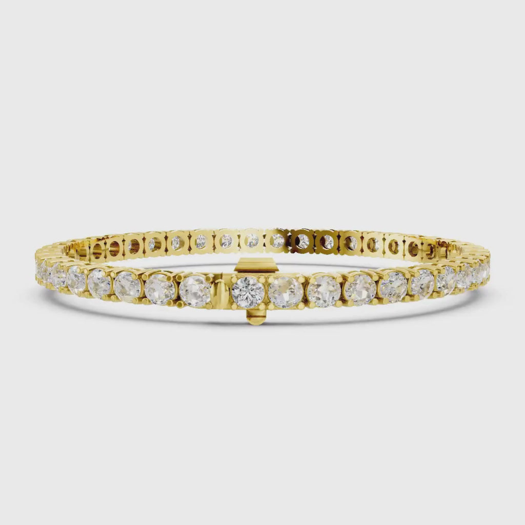 Diamonair Lab Grown Diamond (F/VS+) 10.00 carat Round cut Sterling Silver Tennis Bracelet - Sterling Silver | Gold over Silver