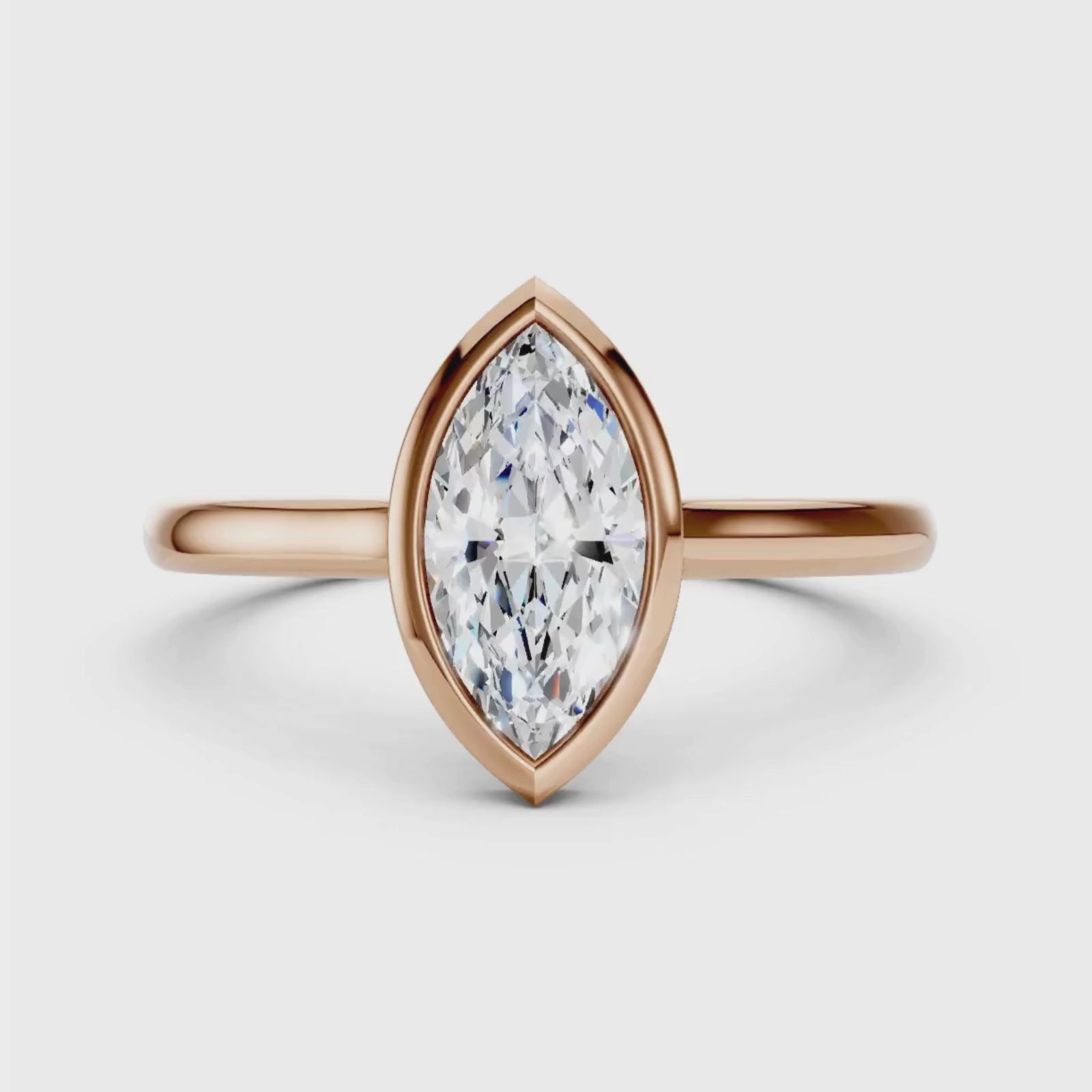1.00-6.00 Carat T.W. Marquise-cut IGI Certified Lab Grown Diamond (F/VS) 14K Gold Solitaire Ring - Assorted Colors, Sizes & Carat