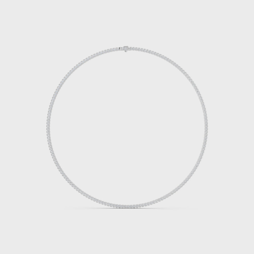 Diamonair Lab Grown Diamond (F/VS+) 10.00 carat Round cut Sterling Silver Tennis Necklace - Sterling Silver | Gold over Silver