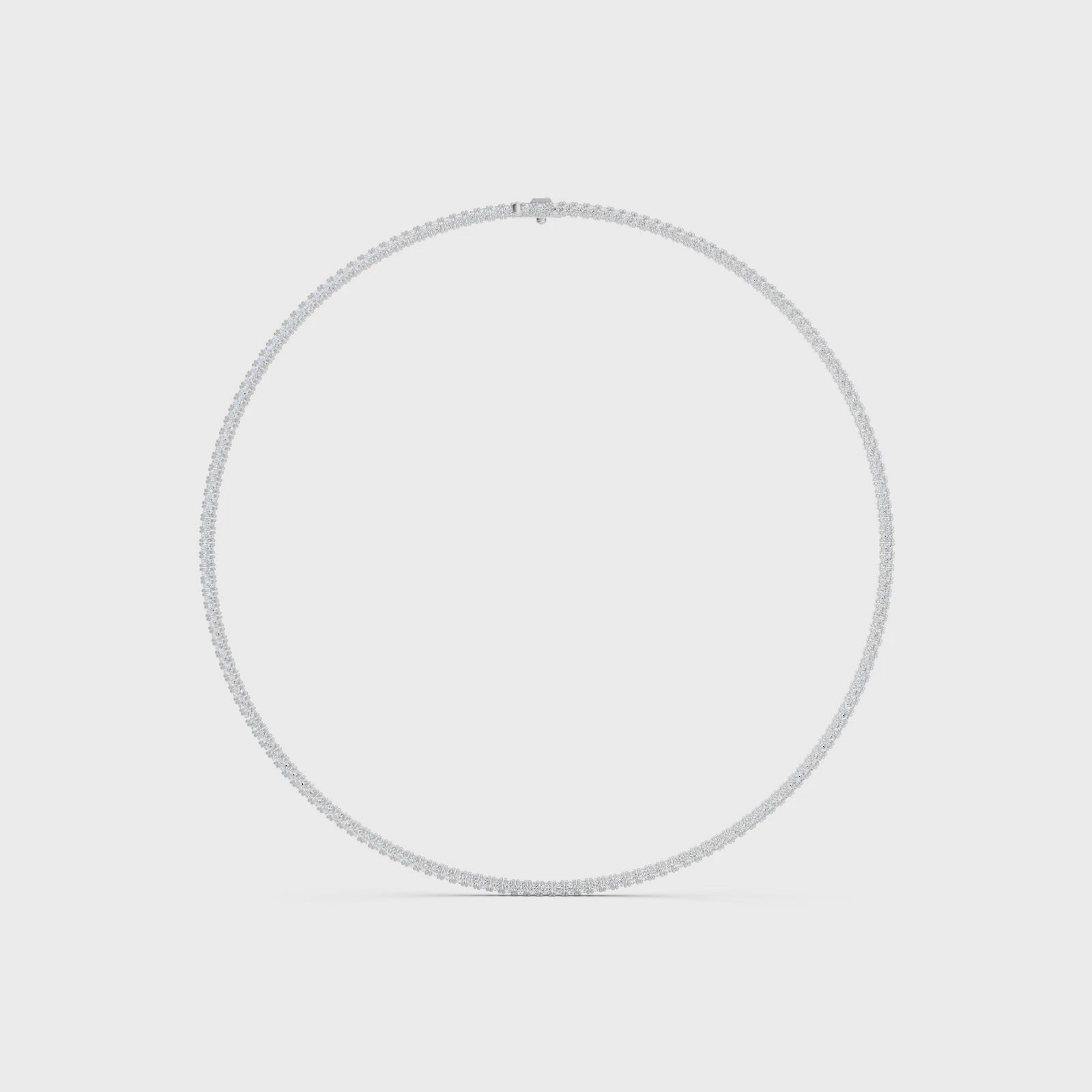 Diamonair Lab Grown Diamond (F/VS+) 10.00 carat Round cut Sterling Silver Tennis Necklace - Sterling Silver | Gold over Silver