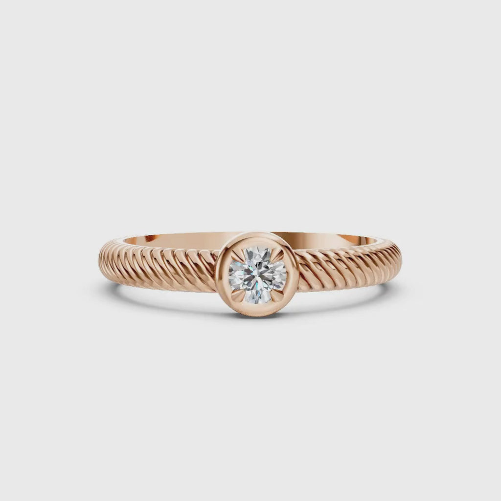 1/6 Carat T.W. Round-cut Lab Grown Diamond (F/VS+) 14K Gold Ring