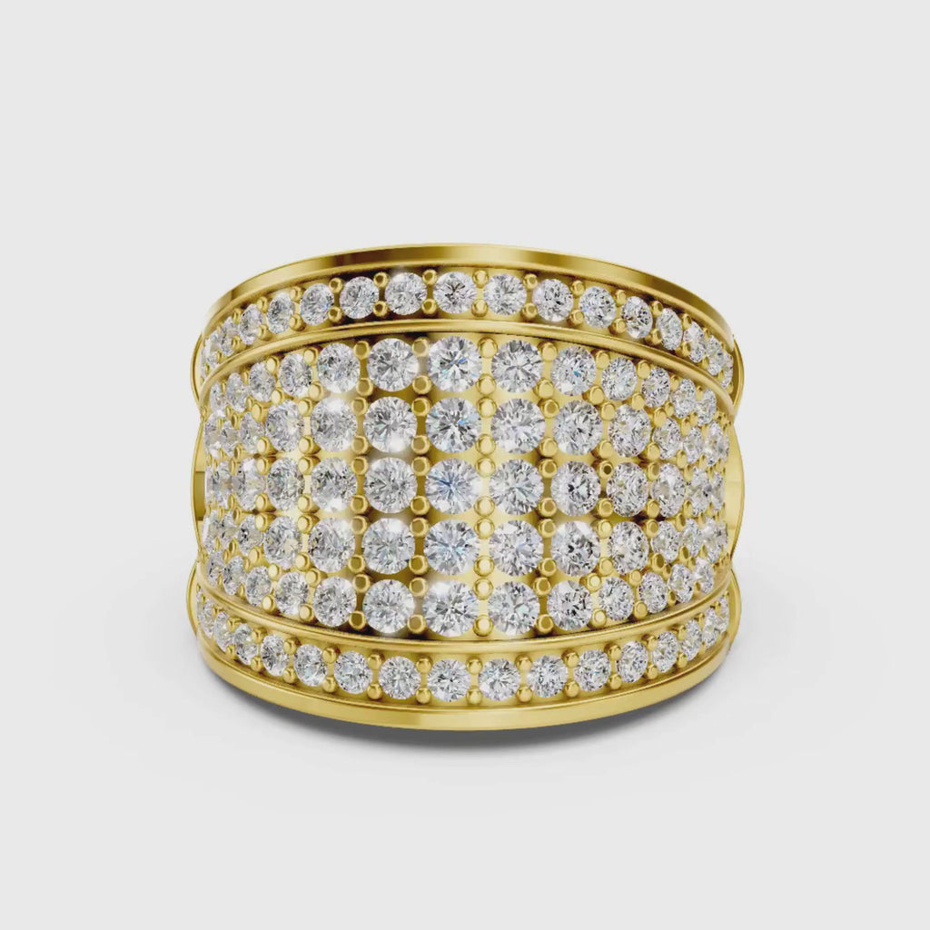 Diamonair Lab Grown Diamond (F/VS+) 2.00 carat Round cut Sterling Silver Statement Ring - Sterling Silver | Gold over Silver