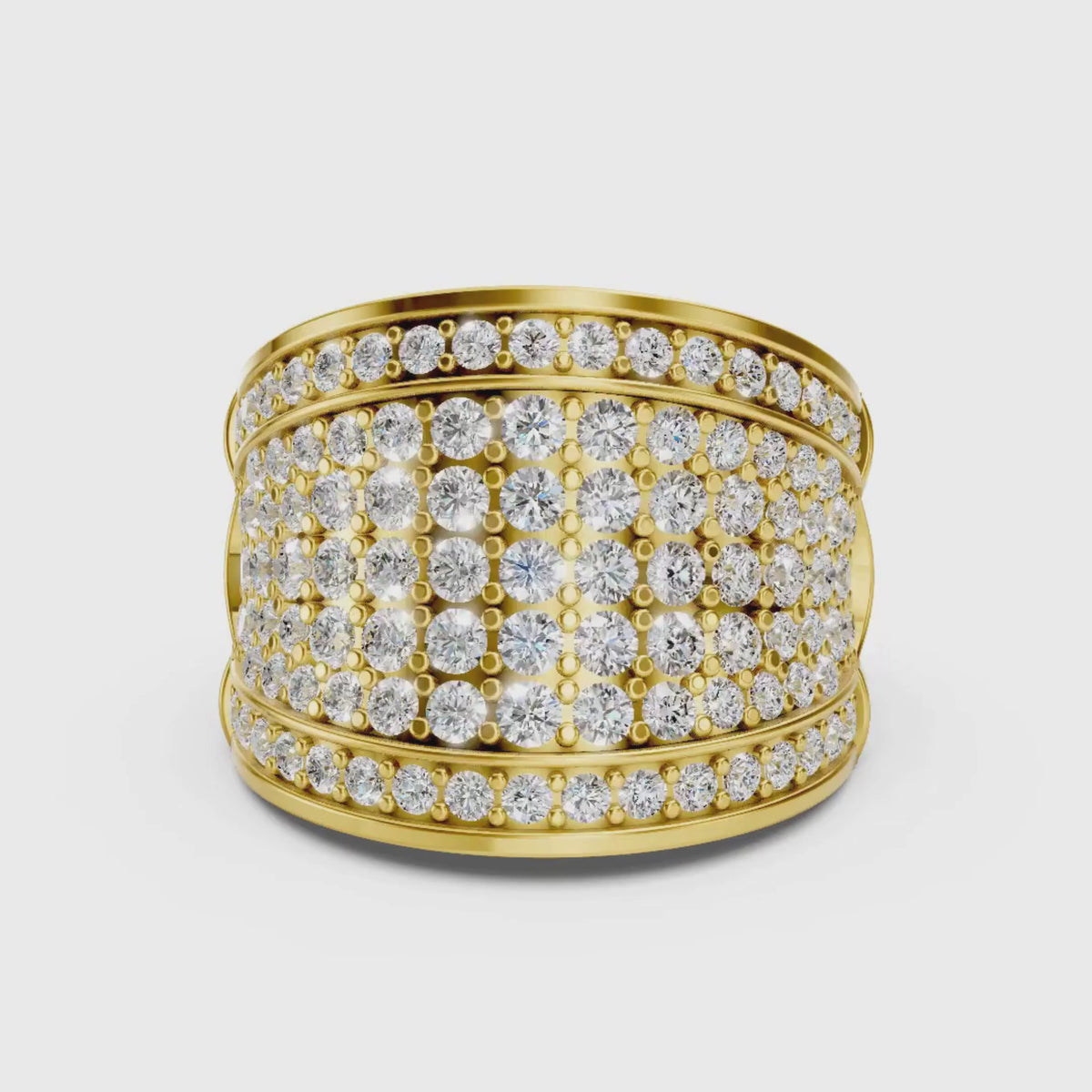 Diamonair Lab Grown Diamond (F/VS+) 2.00 carat Round cut Sterling Silver Statement Ring - Sterling Silver | Gold over Silver