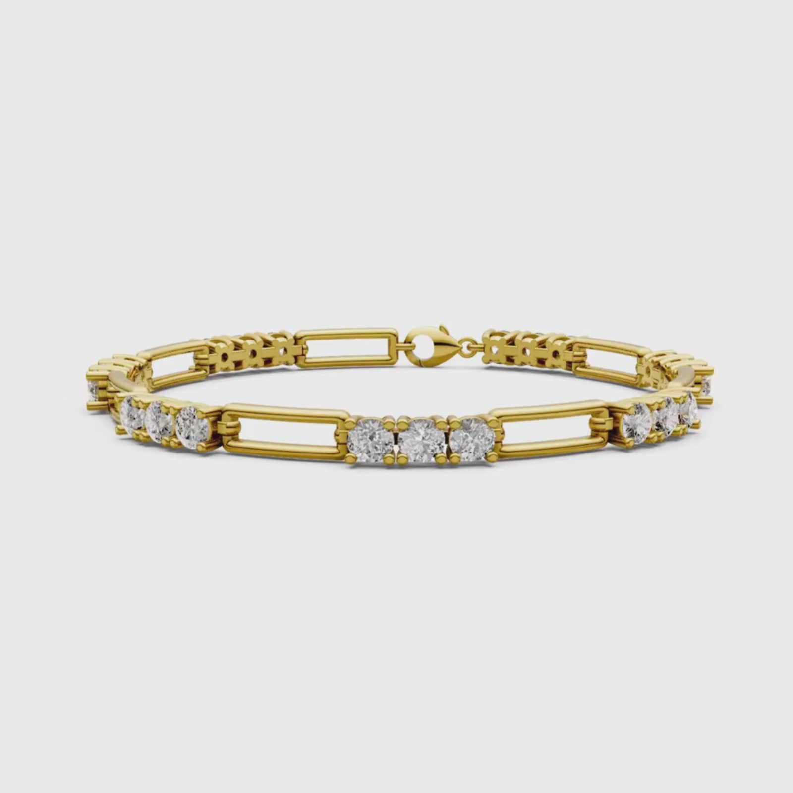 Diamonair Lab Grown Diamond (F/VS+) 5.00 carat Round cut Sterling Silver Link Bracelet - Sterling Silver