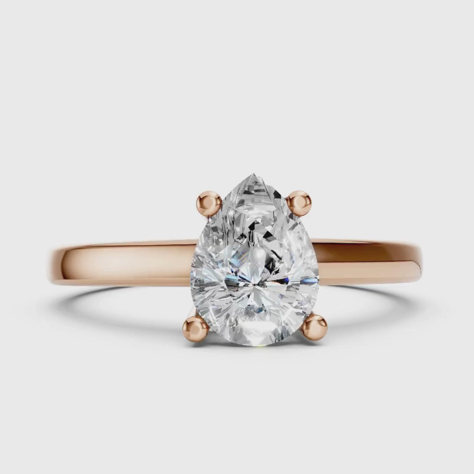 1.00-6.00 Carat T.W. Pear-cut IGI Certified Lab Grown Diamond (F/VS) 14K Gold Solitaire Ring - Assorted Colors, Sizes & Carat