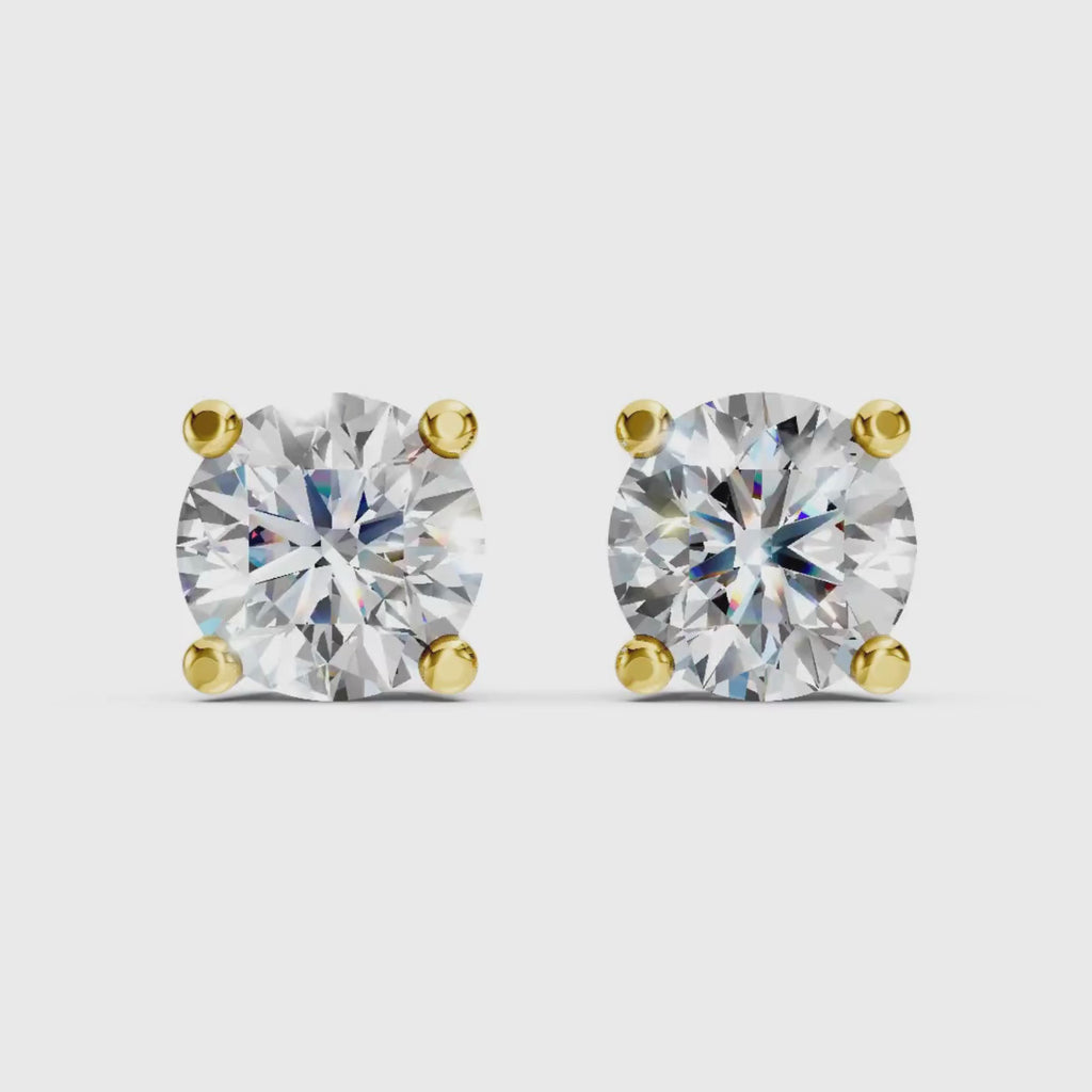 2 ctw Round Stud Earrings
