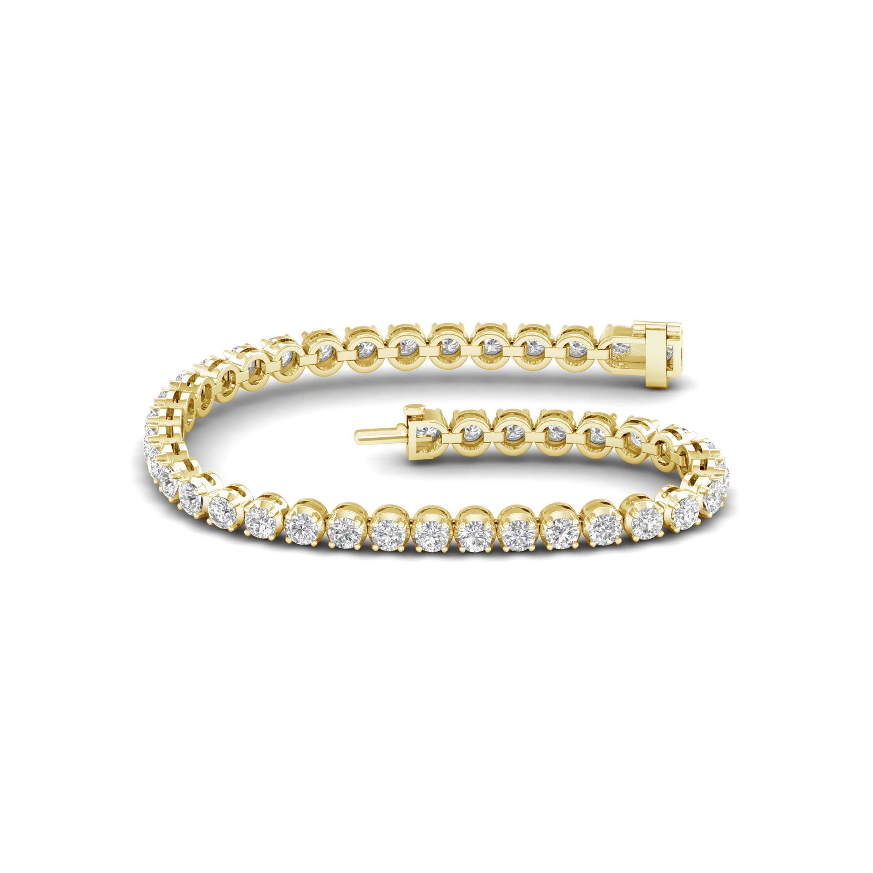 6.00 Carat T.W. Round-cut Lab Grown Diamond (F/VS+) 14K Gold Bracelet