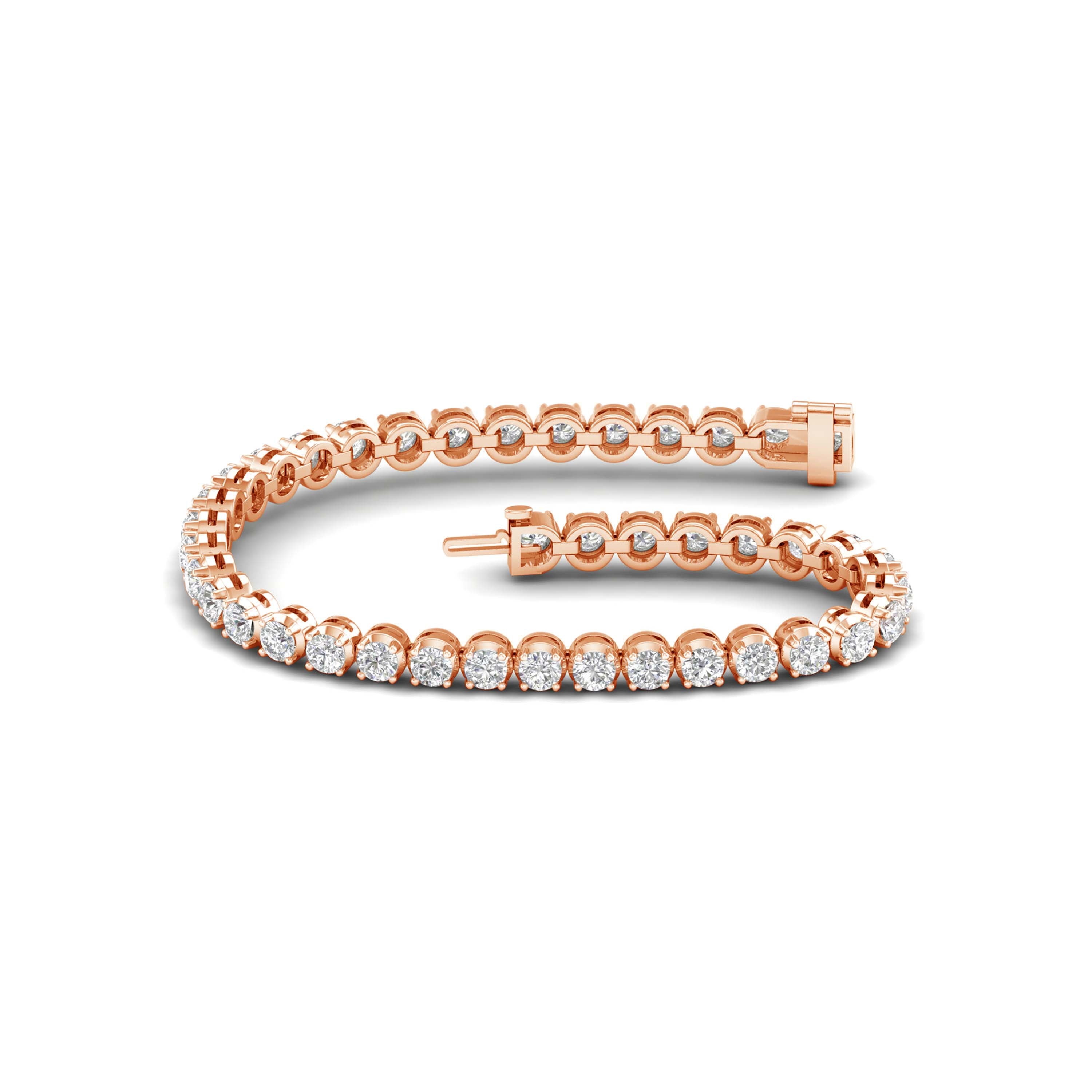 6.00 Carat T.W. Round-cut Lab Grown Diamond (F/VS+) 14K Gold Bracelet