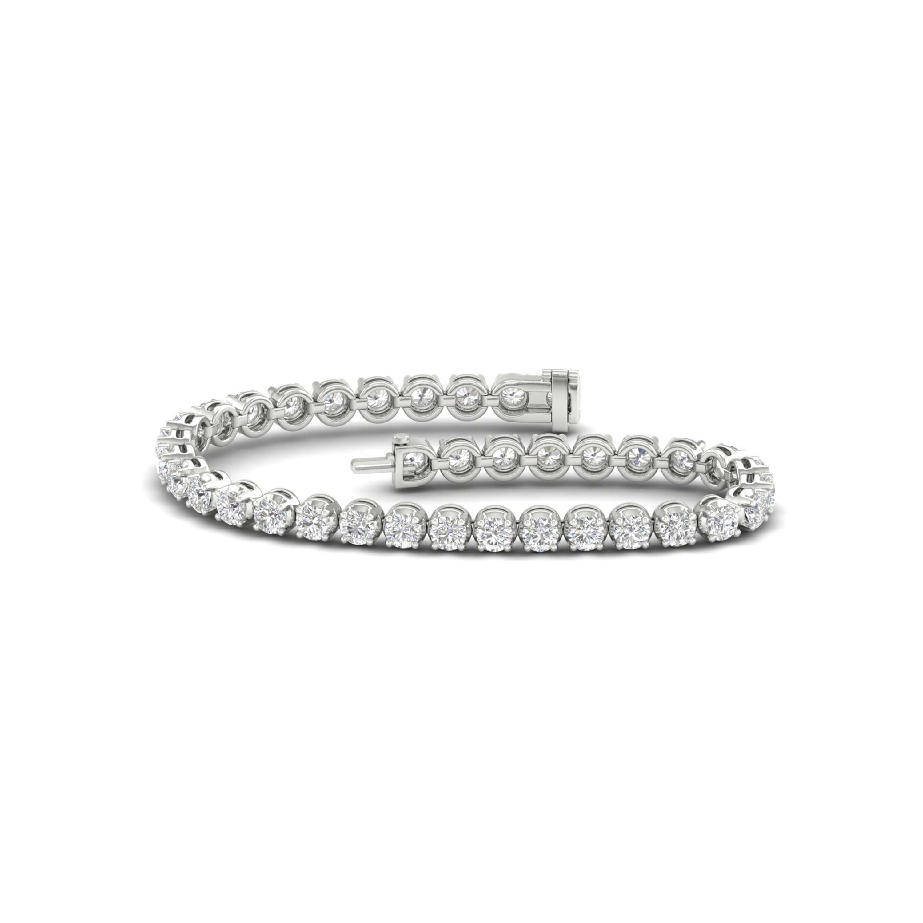 8.00 Carat T.W. Round-cut Lab Grown Diamond (F/VS+) 14K Gold Bracelet