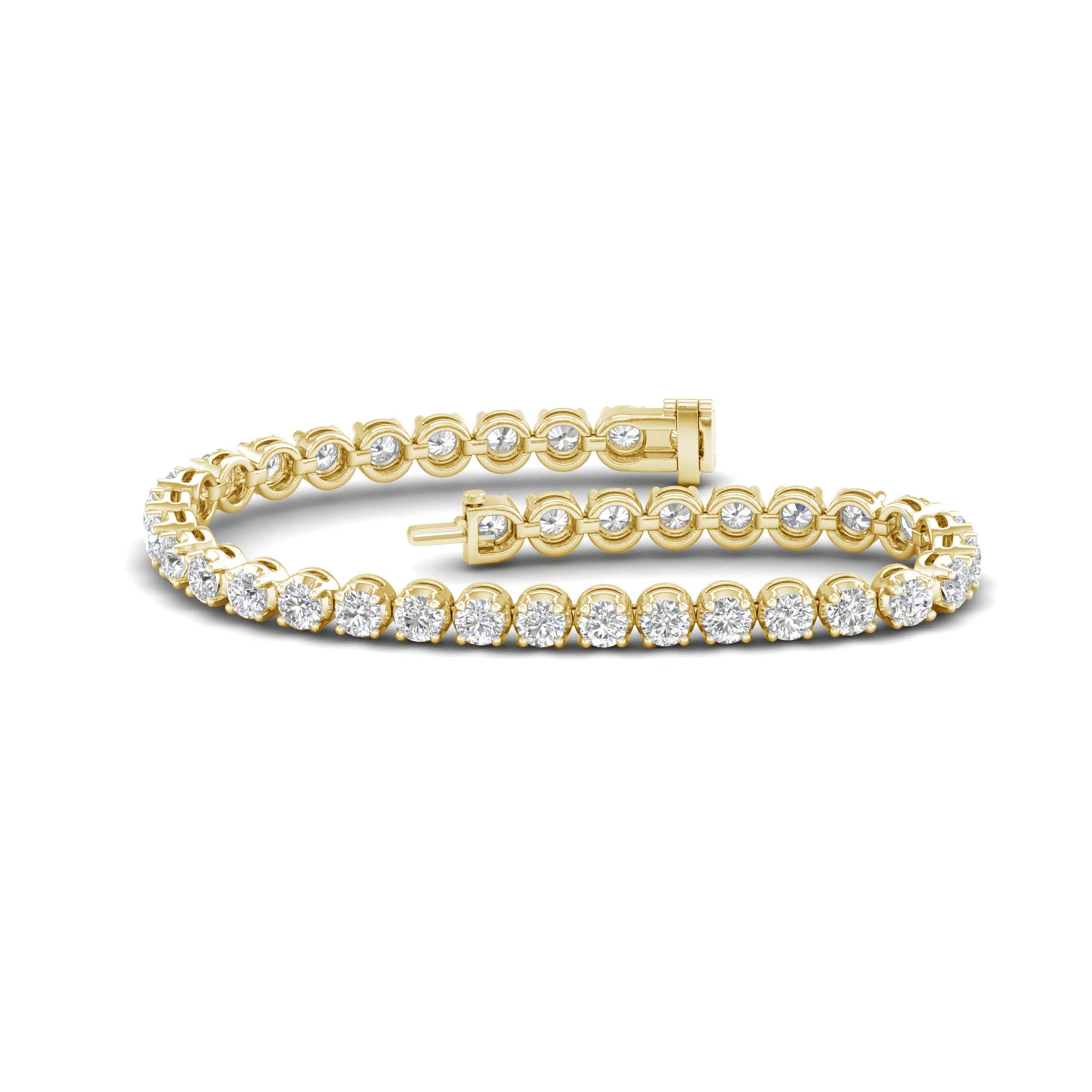 8.00 Carat T.W. Round-cut Lab Grown Diamond (F/VS+) 14K Gold Bracelet
