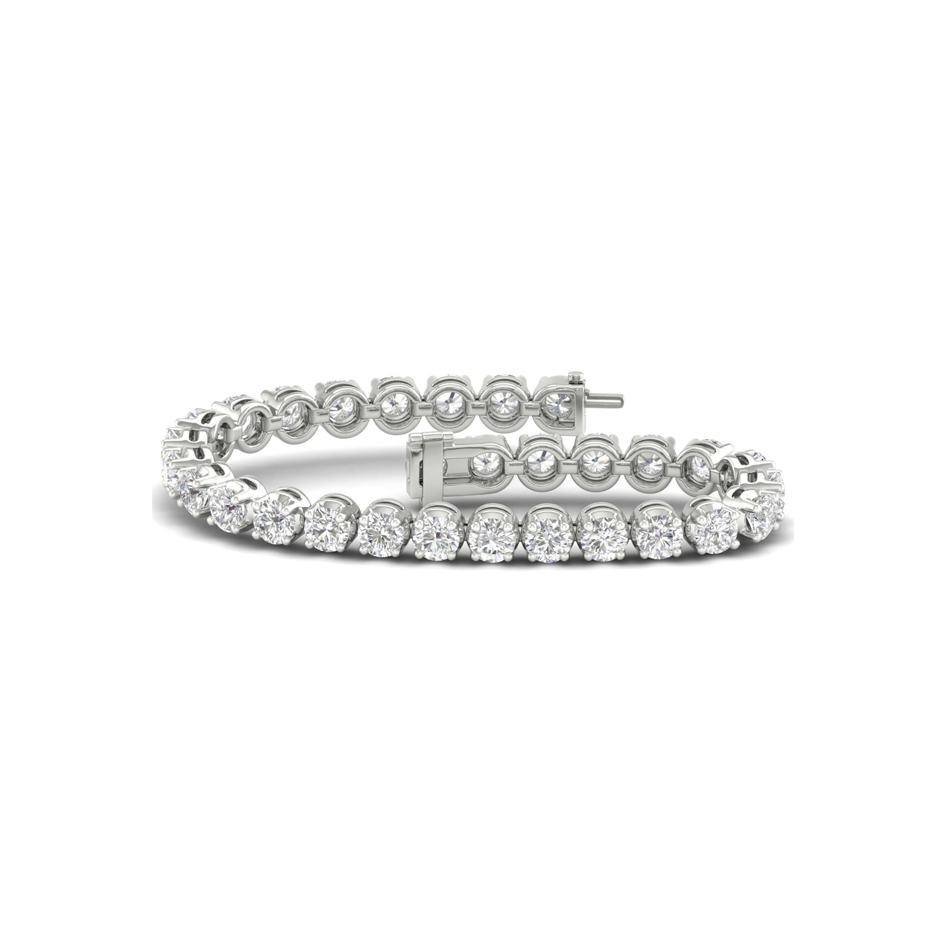 12.00 Carat T.W. Round-cut Lab Grown Diamond (F/VS+) 14K Gold Bracelet