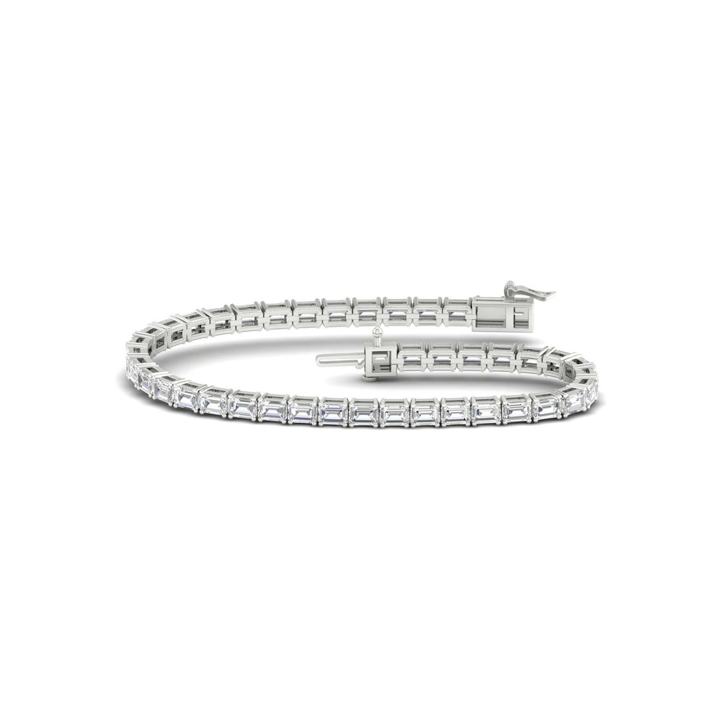 8 1/2 Carat T.W. Emerald-cut Lab Grown Diamond (F/VS+) 14K Gold Bracelet