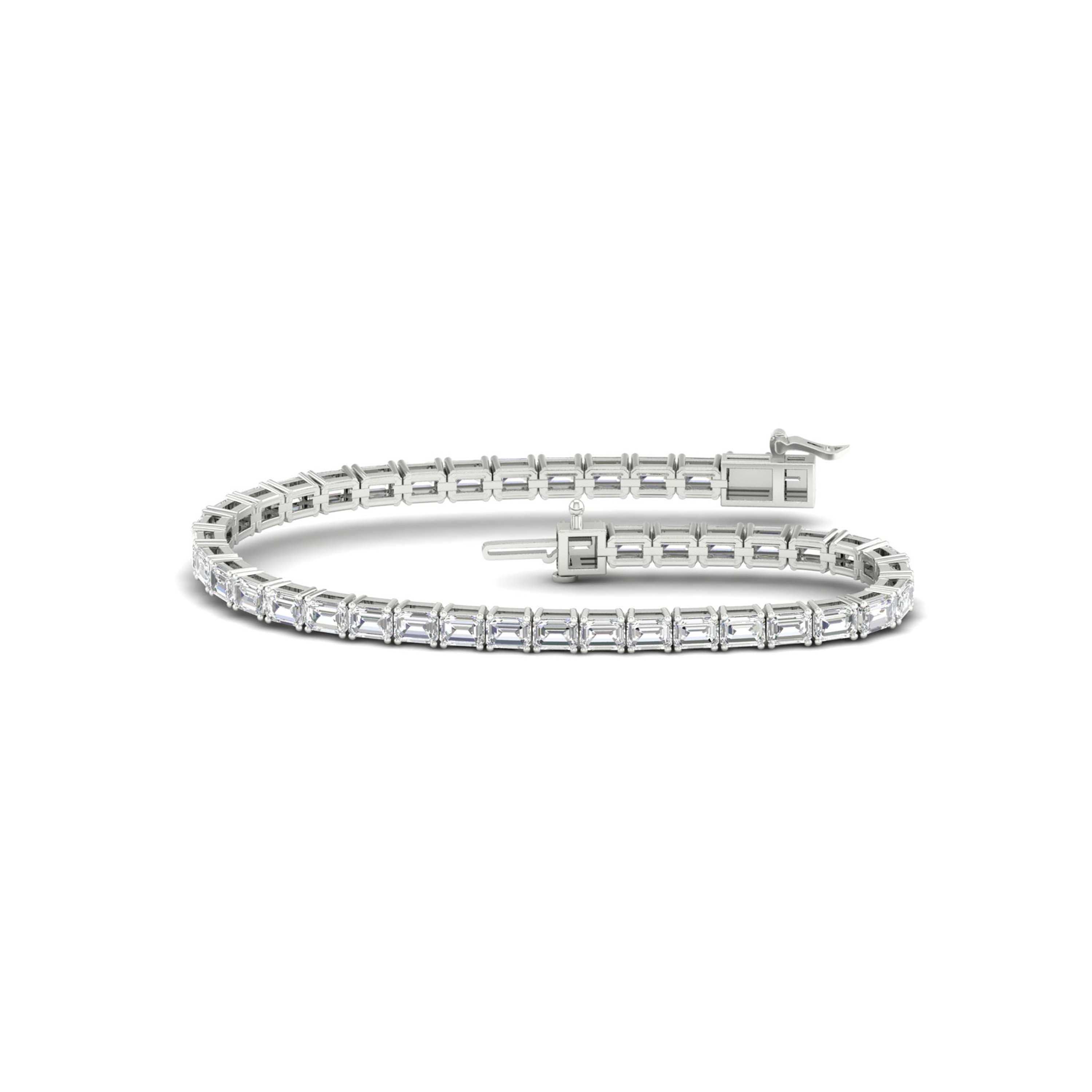8 1/2 Carat T.W. Emerald-cut Lab Grown Diamond (F/VS+) 14K Gold Bracelet
