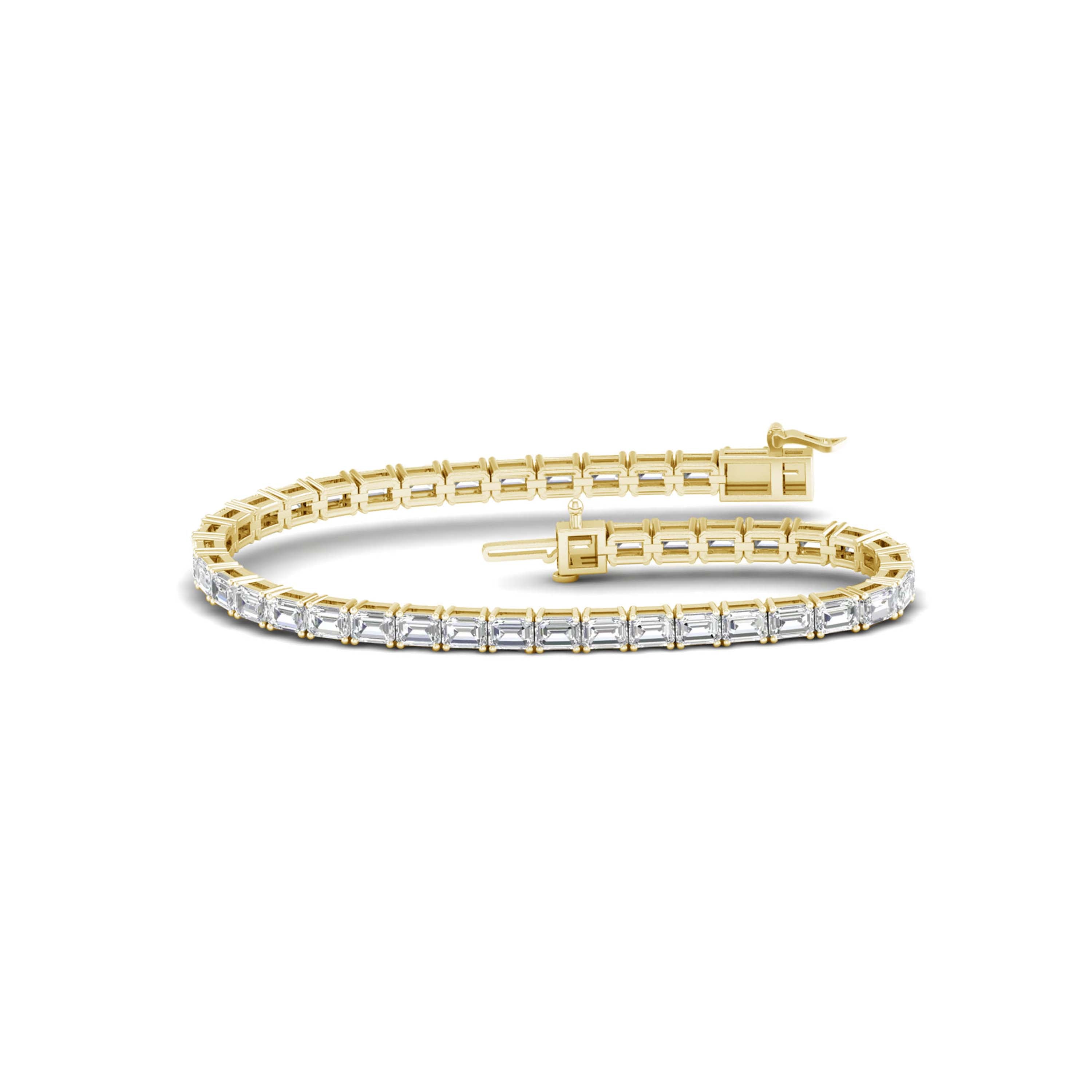 8 1/2 Carat T.W. Emerald-cut Lab Grown Diamond (F/VS+) 14K Gold Bracelet