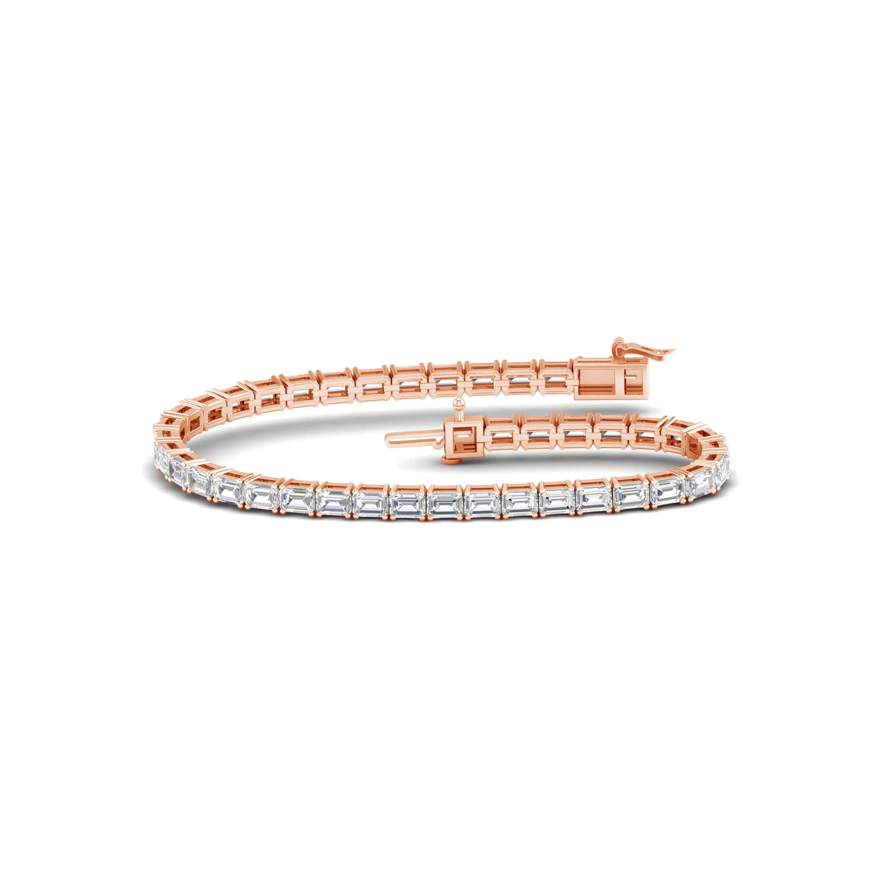 8 1/2 Carat T.W. Emerald-cut Lab Grown Diamond (F/VS+) 14K Gold Bracelet