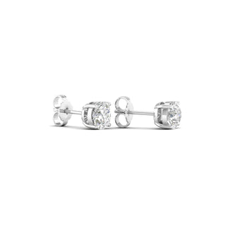 2.00 Carat T.W. Round-cut Lab Grown Diamond ( G-H/VS ) 14K Gold Stud Earrings with Double Notch Post & Pushback