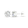 4.00 Carat T.W. Round-cut Lab Grown Diamond (F/VS+) 14K Gold Stud Earrings with Double Notch Post & Pushback