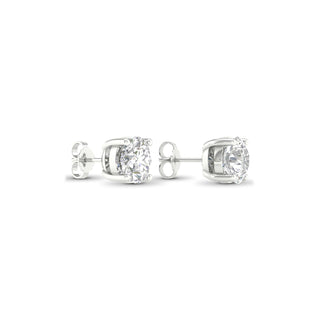 5.00 Carat T.W. Round-cut Lab Grown Diamond ( G-H/VS ) 14K Gold Stud Earrings with Double Notch Post & Pushback