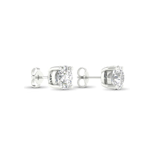 6.00 Carat T.W. Round-cut Lab Grown Diamond ( G-H/VS ) 14K Gold Stud Earrings with Double Notch Post & Pushback